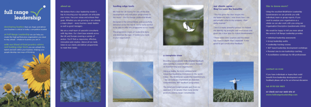 Full Range Leadership marketing brochure Full Range Leadership marketing brochure